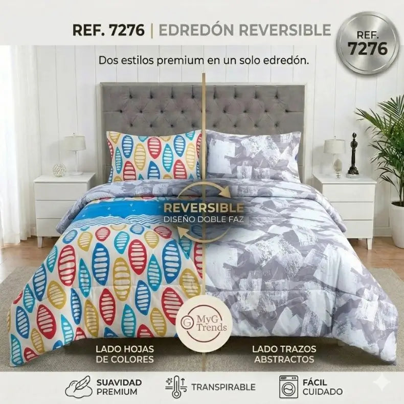 Edredón Doble Faz Cama Doble + obsequio 2 fundas