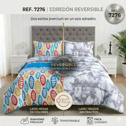 Edredón Doble Faz Cama Doble + obsequio 2 fundas