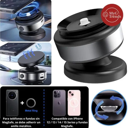 MagnoGrip™ - Soporte Celular Magnético Automático 360° con Batería Recargable