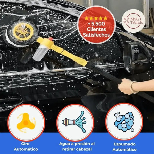 AquaTwist™ Pro - Lava, enjuaga y brilla sin esfuerzo — solo conecta y listo.
