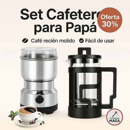 Set Cafetero - Café recién molido, sabor potente. Exactamente como lo quiere PAPÁ.