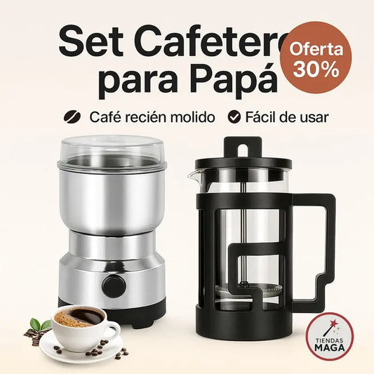 Set Cafetero - Café recién molido, sabor potente. Exactamente como lo quiere PAPÁ.