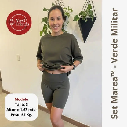Set Marea™ - Short Biker + Blusa Oversize