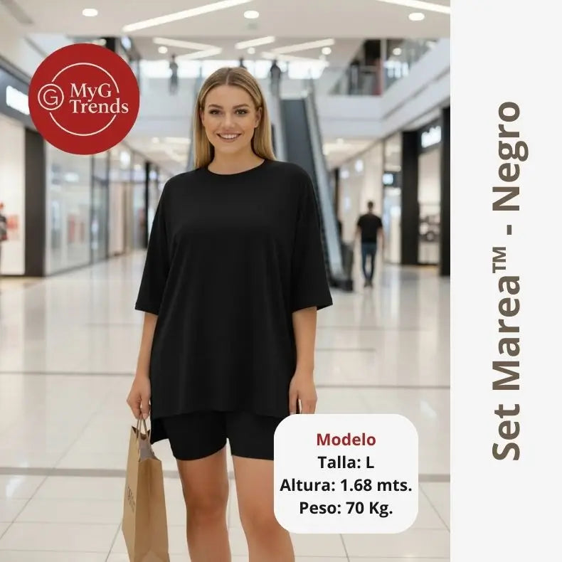 Set Marea™ - Short Biker + Blusa Oversize