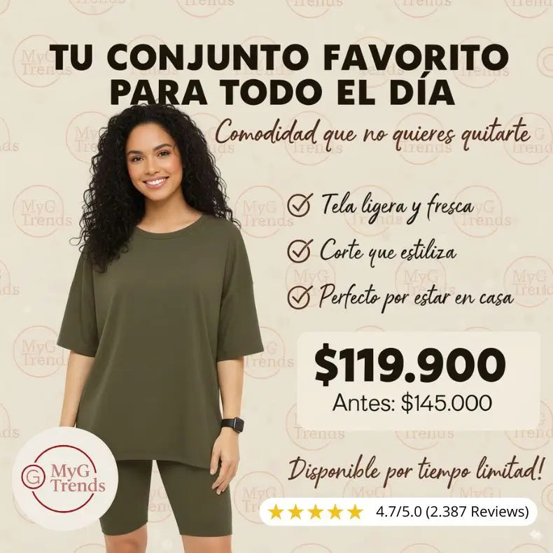 Set Marea™ - Short Biker + Blusa Oversize