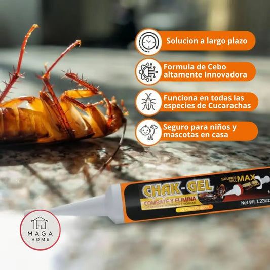 CHAKGEL® Elimina las cucarachas de tu hogar con una sola gota