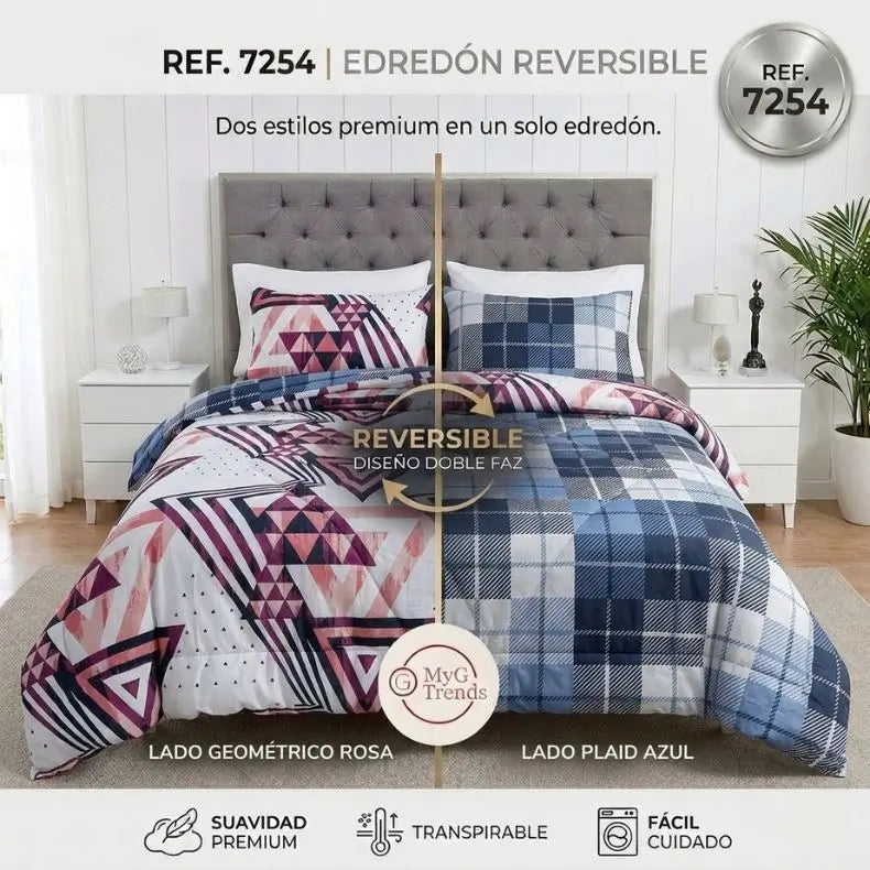 Edredón Doble Faz Cama Doble + obsequio 2 fundas