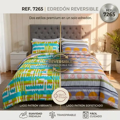 Edredón Doble Faz Cama Doble + obsequio 2 fundas