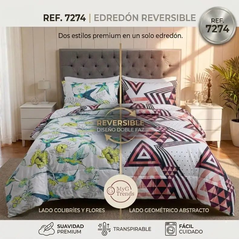 Edredón Doble Faz Cama Doble + obsequio 2 fundas
