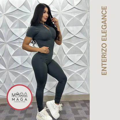 Enterizo ELEGANCE Manga Corta de Cierre Frontal