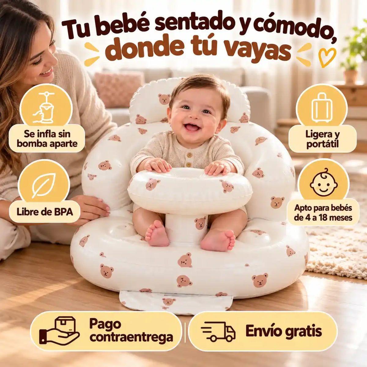 SILLA INFLABLE PARA BEBÉ.