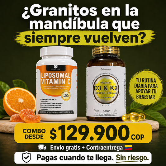 COMBO VITAMINA C LIPOSOMAL + VITAMINA D3 + K2 - NUTRICIÓN PARA TU PIEL, DESDE ADENTRO.