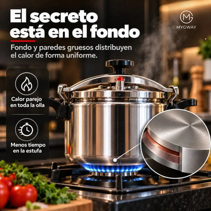 COMBO OLLA A PRESIÓN PREMIUM + TABLA DE ACERO INOXIDABLE