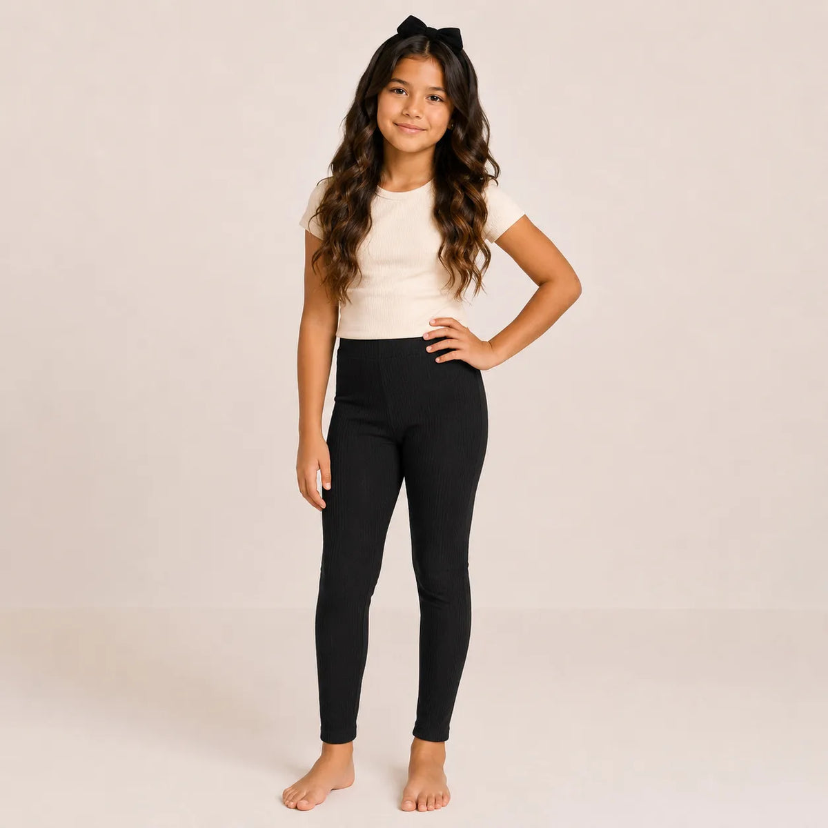 Pack Leggings para niñas en Rib