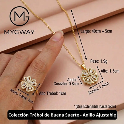 EL DÚO IDEAL 👸| COLLAR Y ANILLO DE TREBOLL| ⭐