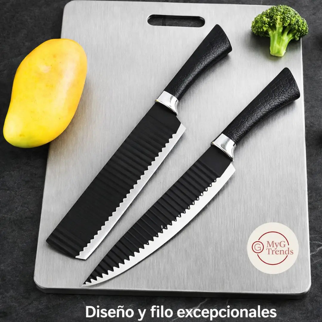 InoxMaster Kit™ – Todo en Uno: Tabla Inox Pro + Set Cuchillos Premium