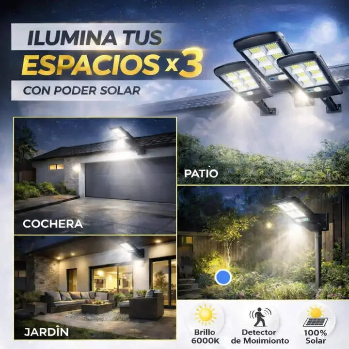 Guardian solar pack x3-Luz solar potente que ilumina, protege y ahorra